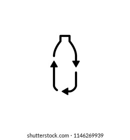recycle plastic bottle logo icon vector line outline monoline