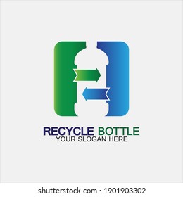 Recycle plastic bottle logo icon vector illustration design.Bottle with recycle symbol. Plastic recycling symbol flat icon-vector illustration