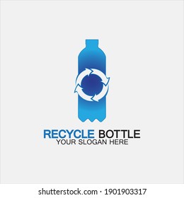 Recycle plastic bottle logo icon vector illustration design.Bottle with recycle symbol. Plastic recycling symbol flat icon-vector illustration