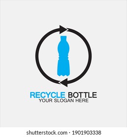 Recycle plastic bottle logo icon vector illustration design.Bottle with recycle symbol. Plastic recycling symbol flat icon-vector illustration