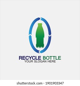 Recycle plastic bottle logo icon vector illustration design.Bottle with recycle symbol. Plastic recycling symbol flat icon-vector illustration