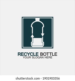 Recycle plastic bottle logo icon vector illustration design.Bottle with recycle symbol. Plastic recycling symbol flat icon-vector illustration