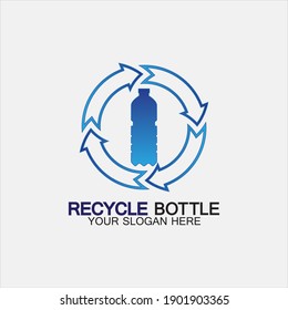 Recycle Plastic Bottle Logo Icon Vector Illustration Design.Bottle With Recycle Symbol. Plastic Recycling Symbol Flat Icon-vector Illustration