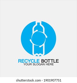 Recycle plastic bottle logo icon vector illustration design.Bottle with recycle symbol. Plastic recycling symbol flat icon-vector illustration