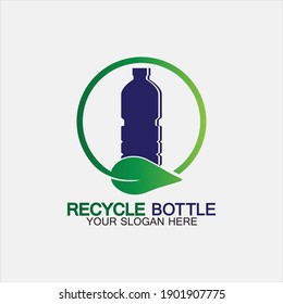 Reciclar el diseño del icono del logotipo del frasco de plástico como ilustración vectorial.Botella con símbolo de reciclado. Símbolo de reciclado de plástico Icono plano ilustración vectorial
