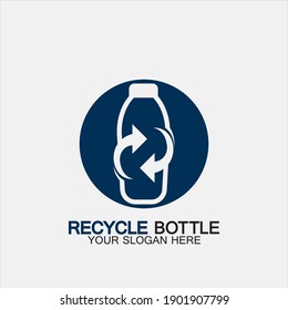 Recycle plastic bottle logo icon vector illustration design.Bottle with recycle symbol. Plastic recycling symbol flat icon-vector illustration