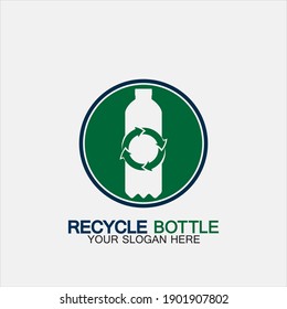 Recycle plastic bottle logo icon vector illustration design.Bottle with recycle symbol. Plastic recycling symbol flat icon-vector illustration