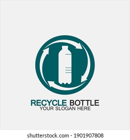 Reciclar el diseño del icono del logotipo del frasco de plástico como ilustración vectorial.Botella con símbolo de reciclado. Símbolo de reciclado de plástico Icono plano ilustración vectorial