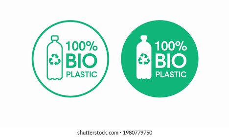Reciclar el logotipo de la botella de plástico o el diseño del conjunto de iconos. Conjunto aislado de ilustraciones de vectores