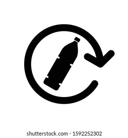 Recycle plastic bottle vector icon. 