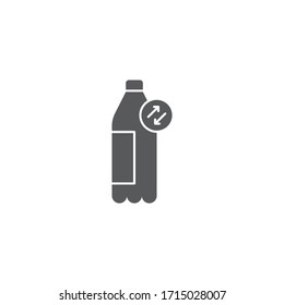 Recycle plastic bottle vector icon symbol isolated on white background