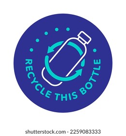 Recycle plastic bottle vector icon logo badge