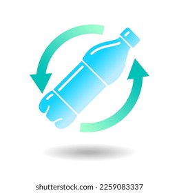 Recycle plastic bottle vector icon logo badge