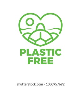 Recycle Plastic Free Bottle Eco Turtle Animal Icon Set