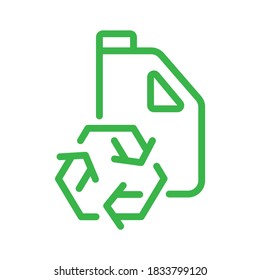 Recycle plastic gallon. Line vector. Isolate on white background.