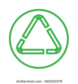 Recycle plastic straws. Line vector. Isolate on white background.