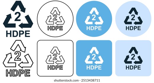 recycle plastic symbol High-density polyethylene, HDPE, Recycling Sign icon symbol ui and ux design, glyphs and stroke line