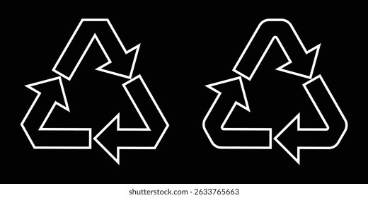 Símbolo de plástico reciclável. Ícones de reciclagem de plástico. Ícone de pp, pet, hdpe, ldpe e pvc. Logotipo triangular para segurança e ecologia. Reciclar ícones com designações de números e letras - pet, pete, hdpe, pvc. 