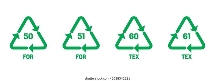 Recycle plastic symbol. Plastic recycle icons. Icon of pp, pet, hdpe, ldpe and pvc. Triangle logo for safety and ecology. Black icons isolated on white background. Vector. 