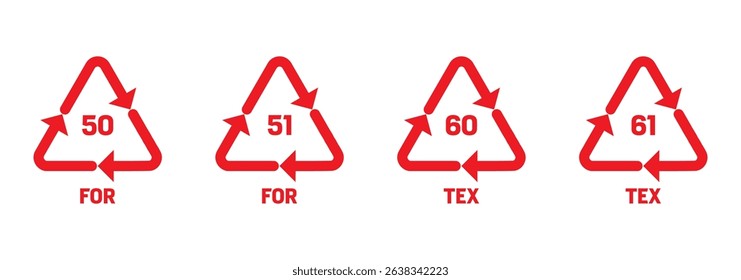 Recycle plastic symbol. Plastic recycle icons. Icon of pp, pet, hdpe, ldpe and pvc. Triangle logo for safety and ecology. Black icons isolated on white background. Vector. 