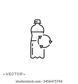 speichern Recycling Plastikmüll gebraucht Symbol, Wiederverwendung Flasche, Recycling Abfall, grüne Umwelt, Dünne Linie Symbol isoliert auf weißem Hintergrund, editierbarer Strich EPS 10 Vektorillustration