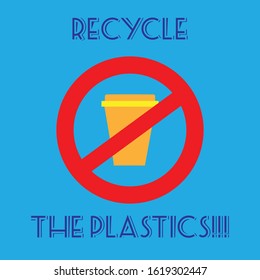 Recycle plastics vector illustration and poster