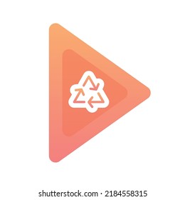 recycle play logo gradient design template icon element