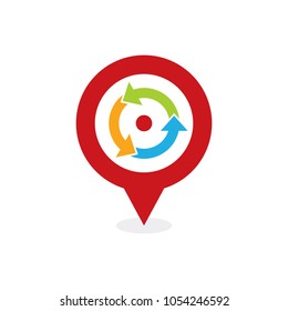 Recycle Point Logo Icon Design