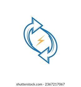 Recycle power logo vector template illustration