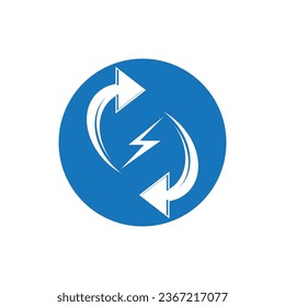 Recycle power logo vector template illustration