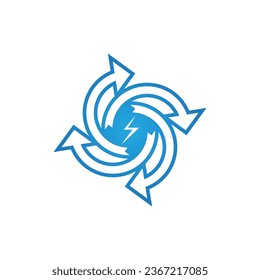 Ilustración del vector del logotipo de potencia de recirculación