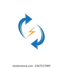 Ilustración del vector del logotipo de potencia de recirculación