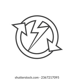 Recycle power logo vector template illustration