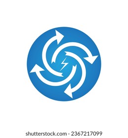 Recycle power logo vector template illustration