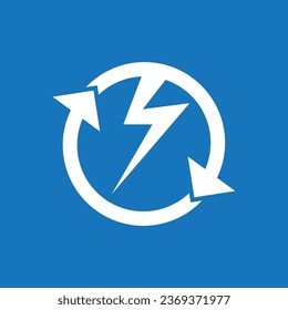Recycle power logo vector template illustration