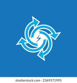 Recycle power logo vector template illustration