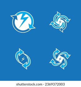 Recycle power logo vector template illustration