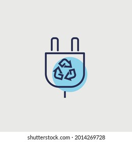 recycle power plug vector icon eco energy 