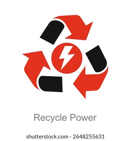 Recycle Power vector icon concept design
