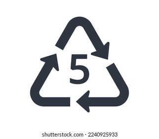 Recycle PP icon, number 5. Concept of ecology and packaging.
