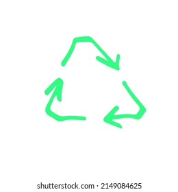 Recycle process sketch vector symbol. Hand drawn zero waste eco icon. Environment protection concept