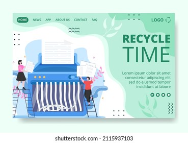 Recycle Process with Trash Landing Page Template Flat Illustration Editable of Square Background Suitable for Social media or Web Internet Ads