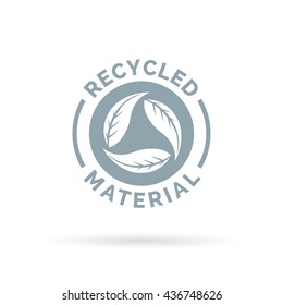 Recycle Product Material Icon. Recycled Materials Sign With Circular Leaves Symbol. Vector Illustration.