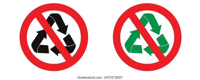 Recycle Prohibition Sign Restrict Recycling in Specific Areas