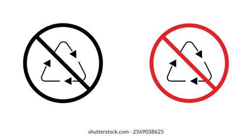 Recycle prohibition signs vector graphic pack
