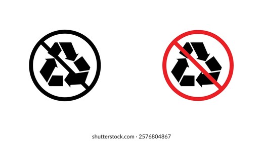Recycle prohibition signs vector pack for web designs