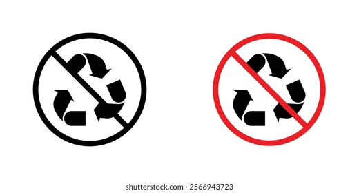 Recycle prohibition signs. vector signs set