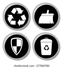 Recycle and protection icons - vector stickers  set