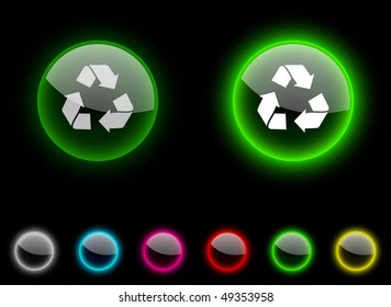 Reciclar ícones realistas. Botões vazios incluídos.