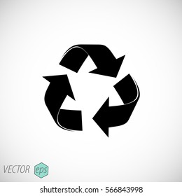 Recycle or recycling arrows flat icon for apps and websites